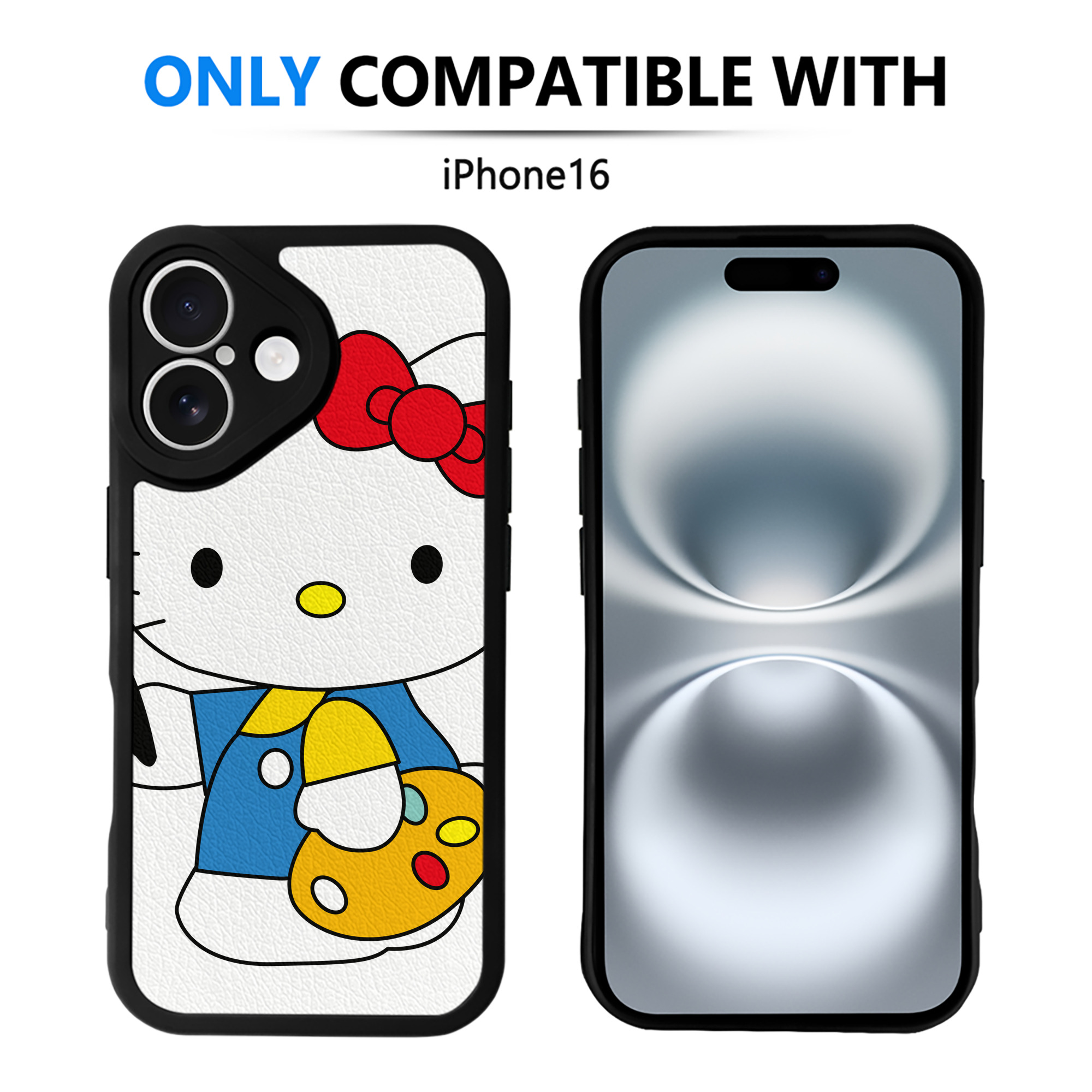 （画像用） Hello Kitty ハローキティ 【iPhone 16シリーズ対応】シリコンスマホケース（レザー調） 材質：シリコン